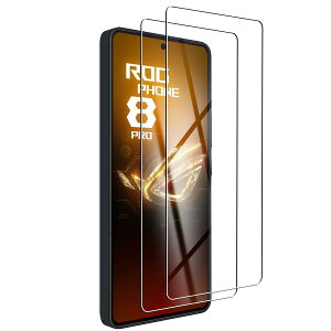 �y2���K���X�t�B�����z�Ή� ASUS ROG Phone 8 / ROG Phone 8 Pro �K���X �t�B���� FOR ROG Phone 8 5G �t�B���� FOR ASUS ROG Phone 8 Pro �p�̉t���ی�t�B���� �y���{���Ɏq�f��AGC���i �d�x9H �C�A�[����U�h�~ ��