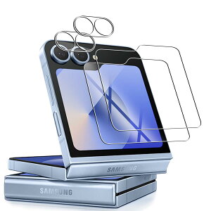 �Ή� Galaxy Z Flip6 �K���X�t�B���� 2�� + �Ή� Galaxy Z Flip6 SC-54E �����Y�ی�t�B���� 2�� �Ή� Galaxy Z Flip6 �p�̃t�B���� �t���ی�t�B���� �S�ʕی� �ϏՌ� �ɔ� �C�A�[�� �w��h�~ �y�����Y�ی�t