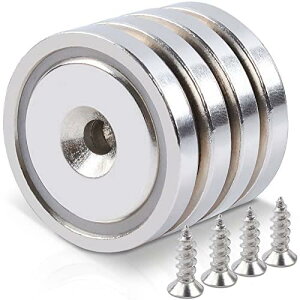 MAGXCENE ���a32mm �����̓}�O�l�b�g ���� �t�b�N ���E�l�W�t�� �ω׏d30KG �l�I�W������ ���� �L�b�`�� ���� �I�t�B�X ���O �q�� �Ǌ|���p 4�Z�b�g