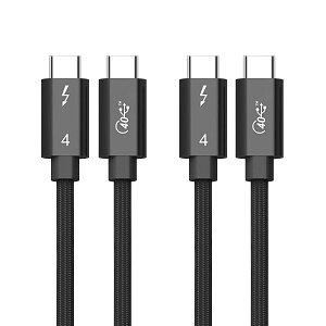 Thunderbolt 4 P[u (2{Zbg0.5M+1.2M) ubN 240W}[d 8KΉ 40 Gbps f[^] Type-C &Type-C P[u USB-C & USB-C MacBook/iPad/Air/iphone15ȂǑΉ(0.5m+1.2mj