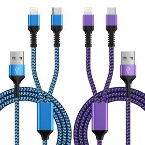 2in1 [dP[u iPhone [dP[u &Type-C P[u 2䓯[dR[h ő5.4A }[d Lightning & ^CvC iPhonep+Androidp  USB CgjOP[u GAEF ACtH }`[d [d