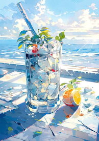 LEADINTOP ダイヤモンドアート スクエアビーズ 夏 カップ 30x40cm 四角いビーズ ダイヤモンドペインティング スクエア アートセット ビーズアート モザイクアート 人気 子供 大人 初心者 装飾 DIY 手芸 キット