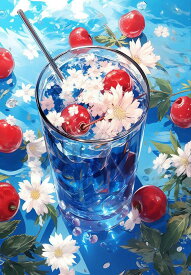 LEADINTOP ダイヤモンドアート スクエアビーズ 夏 カップ 30x40cm 四角いビーズ ダイヤモンドペインティング スクエア アートセット ビーズアート モザイクアート 人気 子供 大人 初心者 装飾 DIY 手芸 キット