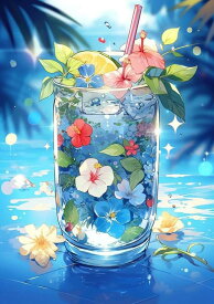 LEADINTOP ダイヤモンドアート スクエアビーズ 夏 カップ 30x40cm 四角いビーズ ダイヤモンドペインティング スクエア アートセット ビーズアート モザイクアート 人気 子供 大人 初心者 装飾 DIY 手芸 キット