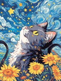 LEADINTOP ダイヤモンドアート スクエアビーズ 猫 30x40cm ダイヤモンドペインティング 四角いビーズ スクエア アートセット モザイクアート ビーズアート 人気 子供 大人 初心者 装飾 DIY 手芸 キット (6)