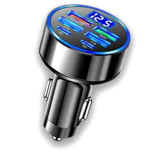 AIYYXX ԍڏ[d VK[\Pbg usb-c & USBy66W 6|[gzJ[`[W[ VK[\Pbg usb PD 20W+QC3.0|[g VK[\Pbg}[d dv LED\ J[pi 12V-24VԑΉ iPhone 14pro/13pro/12/1