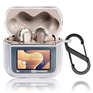 PRODELI イヤホンケース For TOUR PRO 3 専用 カバー クリア 耐衝撃 TPU素材 ワ イヤレス充電 カラビナ付き 紛失防止 キズ防止 軽量 装着充電可能 柔らかい tour pro 3 用 保護カバー (透明)