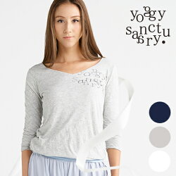 ヨギーサンクチュアリairy-printVネックプリントカットソーYS-15A-10【ヨガウェアヨガウエアヨギーサンクチュアリyoggysanctuaryレディーストップスTシャツチュニックかわいいヨガウェア】