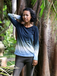 yinyangインヤンバイカラーロングスリーブヨガウェアトップスTシャツBALI182bt02
