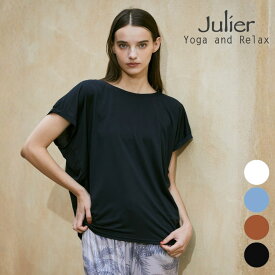 ジュリエ julier ヨガウェア トップス 半袖 Tシャツ レディース マイクロ天竺ドレープトップス B1962JUB004 ヨガ ピラティス ウェア おしゃれ かわいい ロング丈 体型カバー 2026年 春夏 新作