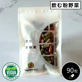 ベジタブルテック 飲む粉野菜 6つの野菜セレクション 90粒 野菜パウダー 国産100% 無添加 モリンガ配合 カプセル ヴィーガン サラダの代わりになる野菜サプリ 子ども 妊婦