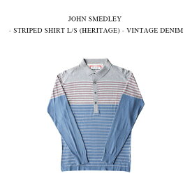 JOHN SMEDLEY - STRIPED SHIRT L/S (HERITAGE) - VINTAGE DENIM