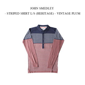 JOHN SMEDLEY - STRIPED SHIRT L/S (HERITAGE) - VINTAGE PLUM