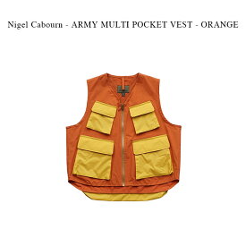 Nigel Cabourn - ARMY MULTI POCKET VEST - ORANGE 【国内正規】ナイジェルケーボン《アーミーマルチポケットベスト》オレンジ