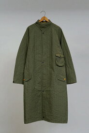 ◯ Nigel Cabourn - GAS PROTECT COAT STRIPE QUILT - GREEN