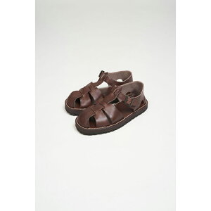  Nigel Cabourn - LEATHER GURKHA SANDAL - TOCHIGI LEATHER - DARK BROWN