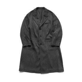 Porter Classic - CASHMERE CHESTERFIELD COAT W/PLATINUM CHARM(BABY CASH) - CHARCOAL GRAY