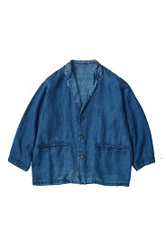 Porter Classic - INDIGO LINEN WIDE JACKET - INDIGO