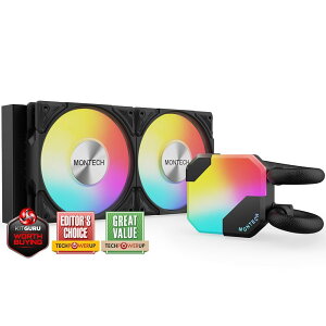 MONTECH HyperFlow ARGB 240mm ����CPU�N�[���[ �f���A���t�@�� �A�h���T�u��RGB �u���b�N �����e�b�N �y�������K�㗝�X�i�z HyperFlow ARGB 240 (B)