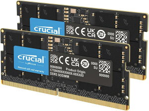 Crucial RAM 16GB �L�b�g (2x8GB) DDR5 5200MT/s (�܂���4800MT/s) �m�[�g�p�\�R�������� CT2K8G52C42S5 �u���b�N