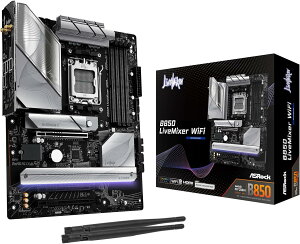ASRock �}�U�[�{�[�h B850 LiveMixer WiFi AMD Ryzen 9000 / 8000 / 7000 �V���[�Y CPU (Soket AM5) �Ή� DDR5 ATX �}�U�[�{�[�h �y�������K�㗝�X�i�z