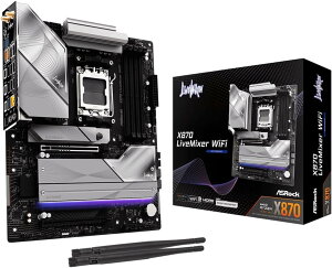 ASRock �}�U�[�{�[�h X870 Livemixer WiFi AMD Ryzen 9000/8000/7000 �V���[�Y CPU(Soket AM5)�Ή� X870 �`�b�v�Z�b�g ATX �}�U�[�{�[�h �y�������K�㗝�X�i�z