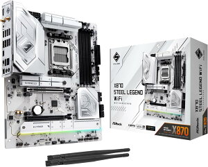 ASRock �}�U�[�{�[�h X870 Steel Legend WiFi AMD Ryzen 9000 �V���[�Y CPU (Soket AM5) �Ή� X870 �`�b�v�Z�b�g ATX �}�U�[�{�[�h �y�������K�㗝�X�i�z