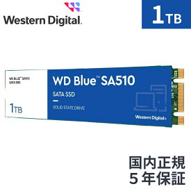 【国内正規流通品】 Western Digital ウエスタンデジタル WD Blue SATA SSD 内蔵 1TB M.2-2280 ( 読取り最大 560MB/s 書込み最大 520MB/s ) PC メーカー保証5年 WDS100T3B0B SA510 |省電力 ノートPC 増設 長寿命 増設 高速 PCパーツ 内蔵ssd