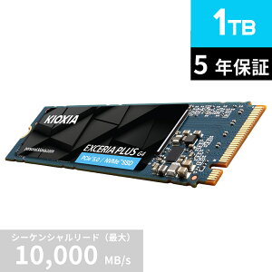 LINVA KIOXIA  SSD 1TB NVMe M.2 Type 2280 PCIe Gen 5.0×4(őǍ: 10,000MB/s) YBiCS FLASH TLC K㗝X5Nۏ EXCERIA PLUS G4 SSD-CK1.0N5PLG4JyK㗝Xۏؕiz