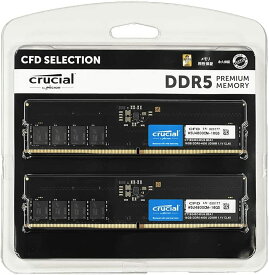 CFD販売 デスクトップPC用メモリ DDR5-4800 (PC5-38400) 32GB×2枚 (無期限保証)(相性保証)(Crucial by Micron) W5U4800CM-32GS