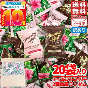 ハワイアンホースト チョコ &ストロベリー クランチチョコ 個包装 20個 2種数量ランダム マカダミアクランチ 訳あり メール便 コストコ 通販 送料無料