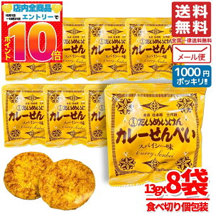 1000円ポッキリ 送料無料 訳あり カレーせんべい たいめいけん スパイシー味 13gx8袋 カレー煎餅 賞味期限2025年11月30日 アウトレット メール便 コストコ 通販