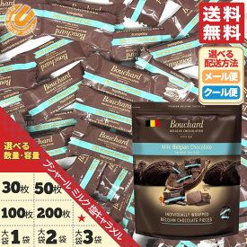 チョコレート 個包装 大容量 塩キャラメル 選べる 30枚 50枚 100枚 200枚 1袋 2袋 3袋 ミルクチョコ ベルギー ブシャール 1000円ポッキリ 訳あり メール便 クール便 コストコ 通販 送料無料