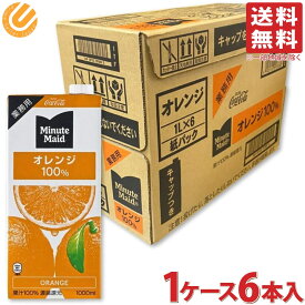 コカコーラ ミニッツメイド オレンジ 100% 1L 紙パック ×6本入 ケース販売 飲料 業務用 キャップ付き オレンジ ジュース 果汁100％ まとめ買い