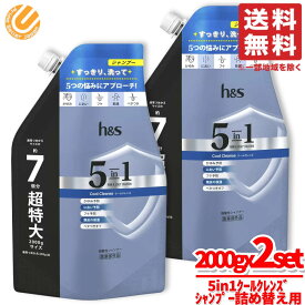 h&s ヘッドスパ シャンプー 5 in 1 クールクレンズ 2000g x2個セット 詰め替え用 P&G コストコ 通販 送料無料