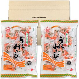 植垣米菓 うにわさび 71g×2袋セット おかき 雲丹風味 海老入り 国産もち米使用 わさび風味 おつまみ まとめ買い