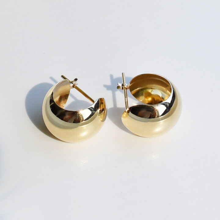 楽天市場】ピアス K18ピアス K18YG ゴールドピアス 地金ピアス フープ 