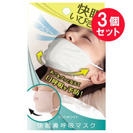 『3個セット』【メール便 送料無料】快眠鼻呼吸マスク ミントホワイト AP-430414 アルファックス 安眠グッズ