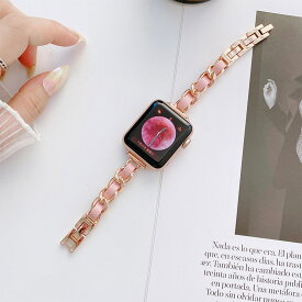 アップルウォッチ バンド レディース ステンレス チェーン キラキラ se ベルト apple watch series 7 SE 6 5 4 3 2 1 38mm 40mm 41mm Ivy