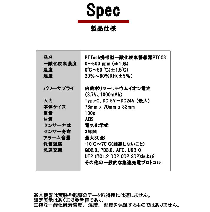 楽天市場】【防災製品等推奨認証品】PTTech一酸化炭素チェッカー 