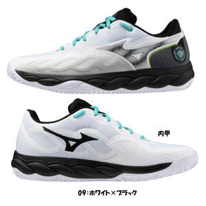 《送料無料》MIZUNO ウエーブエンフォースコート WIDE OC 61GB2431 ミズノ ユニセックス テニスシューズ 砂入り人工芝・クレーコート用
