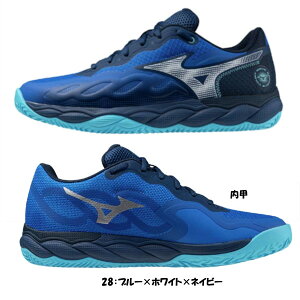 《送料無料》MIZUNO ウエーブエンフォースコート WIDE OC 61GB2431 ミズノ ユニセックス テニスシューズ 砂入り人工芝・クレーコート用