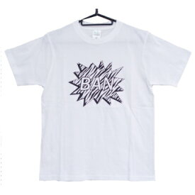 在庫処分◆『BAN！！印象的なプリントロゴのオリジナルTシャツ☆☆』オリジナル Tシャツ おしゃれ ウェア トップス 個性的 ホワイト　英文　ロゴ　ブラック　白　黒　吹き出し　ゼブラ