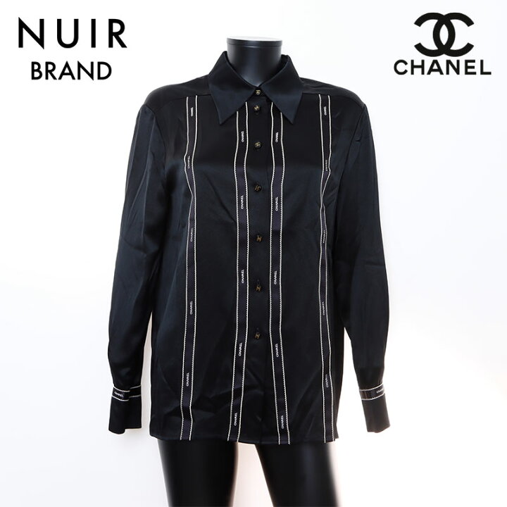 楽天市場】シャネル CHANEL 1990s ロゴラインリボン シルク 長袖シャツ 
