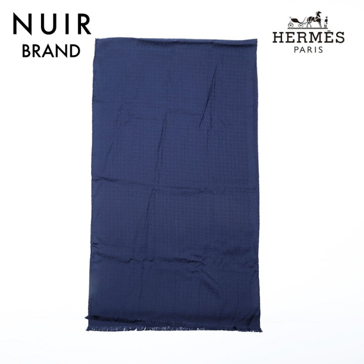 楽天市場】エルメス HERMES カシミア×シルク Hロゴ マフラー ネイビー