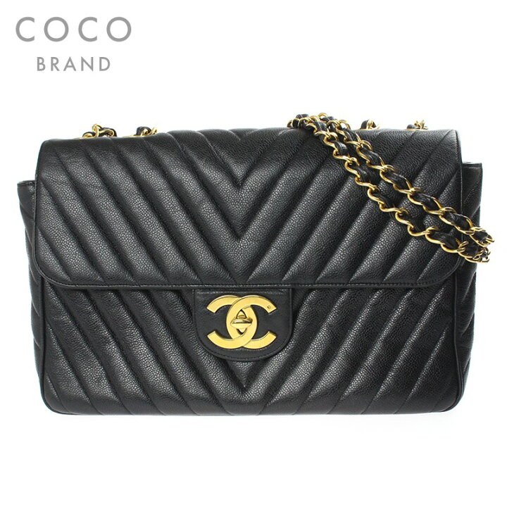 楽天市場】極美品 シャネル CHANEL キャビアスキン Vステッチ  