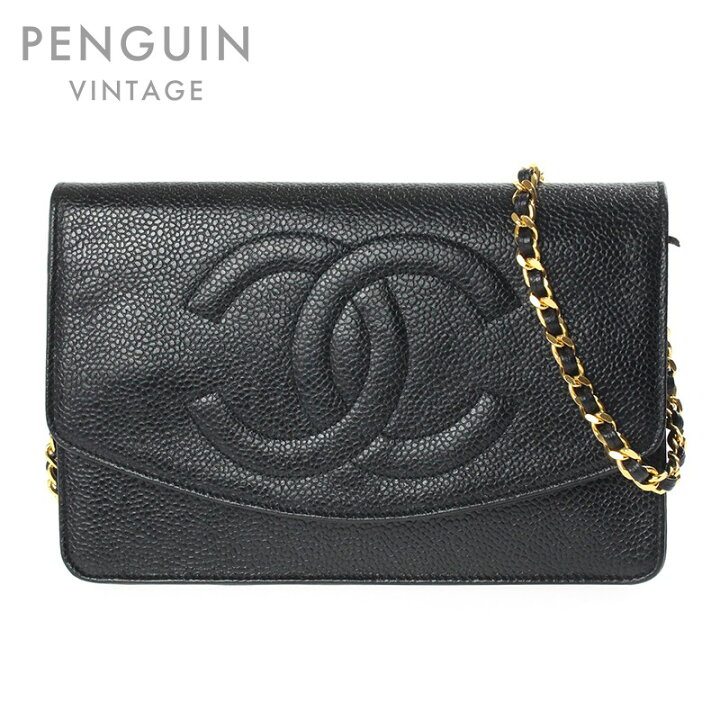 楽天市場】極美品 シャネル CHANEL キャビアスキン チェーンウォレット  