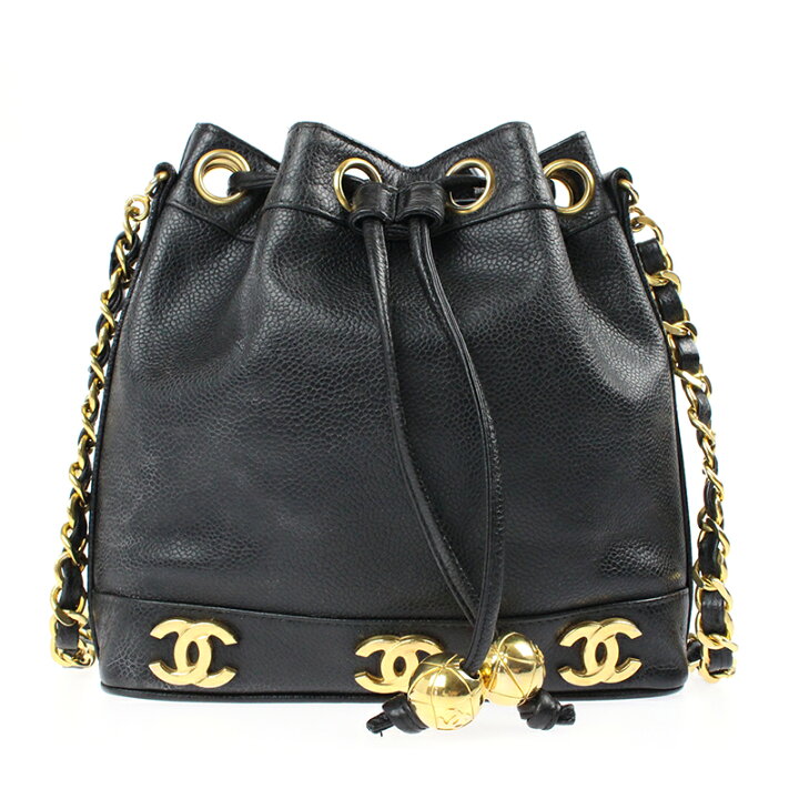 楽天市場】極美品 シャネル CHANEL キャビアスキン トリプルココ 巾着 