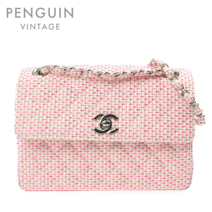 極美品 CHANEL シャネル マトラッセ ツイード チェーン ワンショルダー 