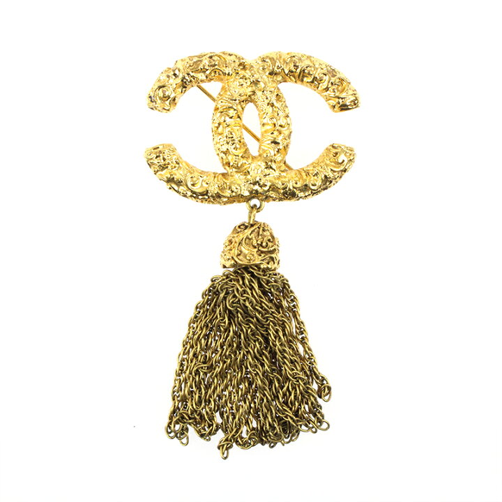 楽天市場】極美品 シャネル CHANEL ココマーク 溶岩 フリンジ ブローチ  